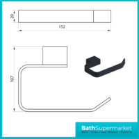Sognare Mono Curved Square Matt Black Wall Mounted Bathroom Rail Holder Hook Accessories - Image 6