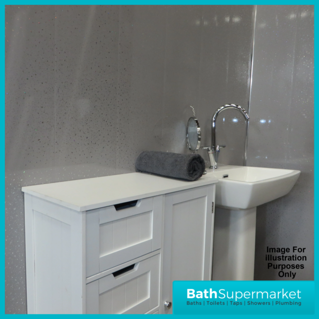 Maxplas Grey Galaxy Sparkle 10mm UPVC Wall Panel 1000mm x 2440mm