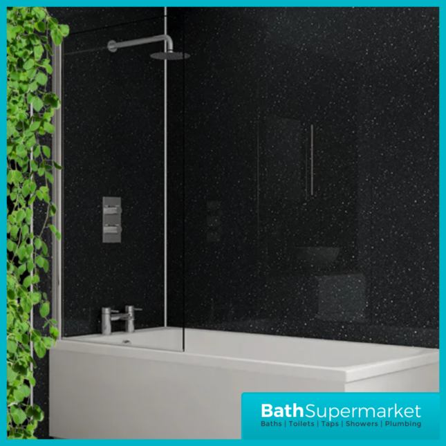 Maxplas Black Galaxy Sparkle 10mm UPVC Wall Panel 1000mm x 2440mm