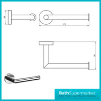 Sognare Como Round Chrome Wall Mounted Bathroom Rail Holder Toilet Accessories Set