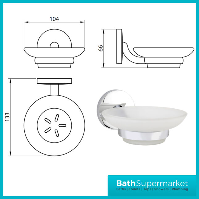 Sognare Como Round Chrome Wall Mounted Bathroom Rail Holder Toilet Accessories