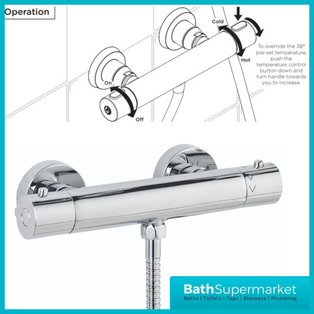 Bristan Frenzy Chrome Thermostatic Cool Touch Valve Multi Function Handset Shower