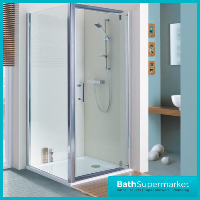 Shires White Square Shower Tray 900mm x 900mm With Chrome Waste-Slim 30mm
