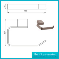 Sognare Como Curved Square Brushed Bronze Wall Mounted Bathroom Rail Holder Hook Accessories