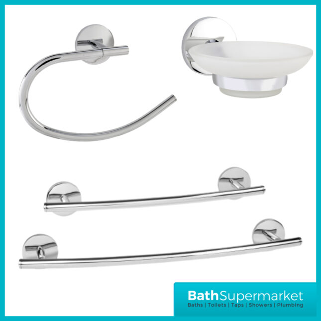 Sognare Como Round Chrome Wall Mounted Bathroom Rail Holder Toilet Accessories