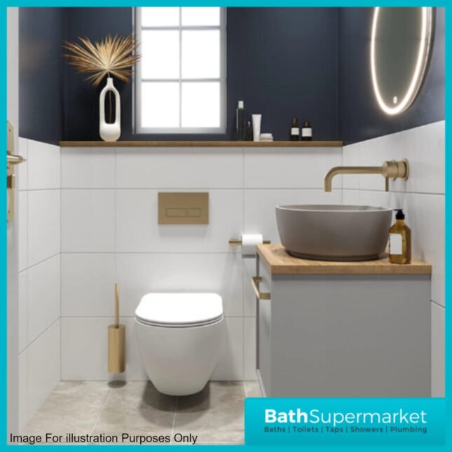Aeris Brushed Brass Round Bathroom Wall Mounted Rail Holder Toilet Accessories