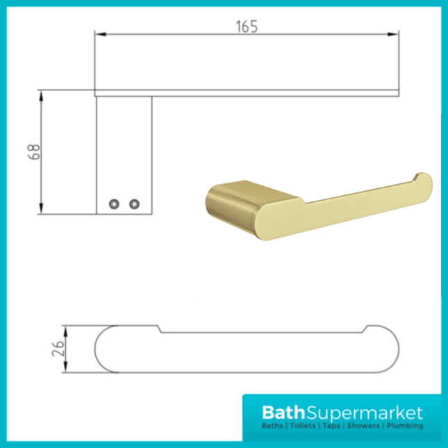 Aeris Brushed Brass Round Bathroom Wall Mounted Rail Holder Toilet Accessories - Image 4
