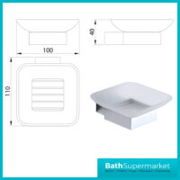 Sognare Como Curved Square Chrome Bathroom Wall Mounted Toilet Accessories Set