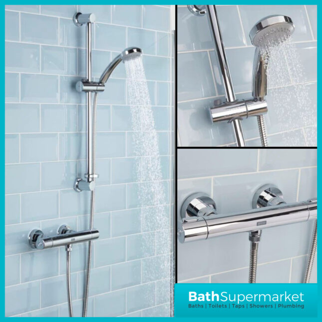 Bristan Frenzy Chrome Thermostatic Cool Touch Valve Multi Function Handset Shower