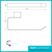 Sognare Como Curved Square Chrome Bathroom Wall Mounted Toilet Accessories Set