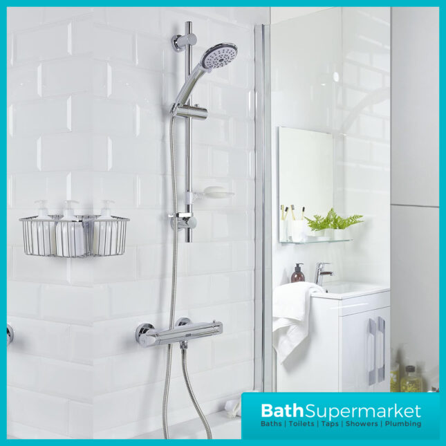 Bristan Artisan Chrome Thermostatic Bar Valve Multi Function Riser Rail Handset Shower