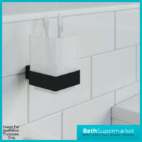 Sognare Como Curved Square Matt Black Wall Mounted Bathroom Rail Holder Hook Accessories