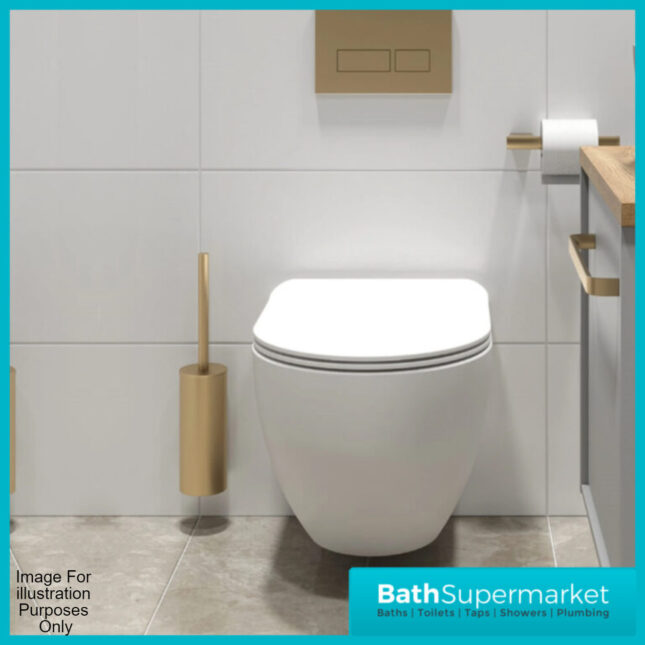 Aeris Brushed Brass Round Bathroom Wall Mounted Rail Holder Toilet Accessories