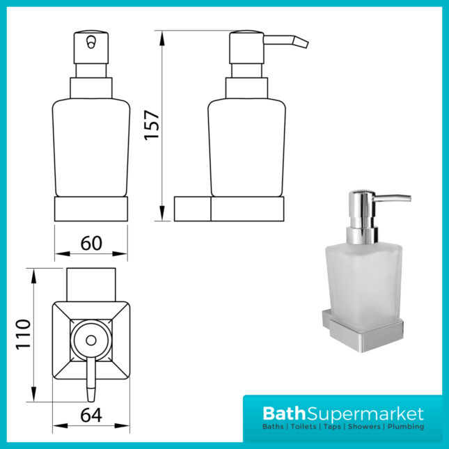 Sognare Como Curved Square Chrome Bathroom Wall Mounted Toilet Accessories Set