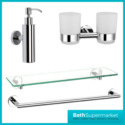 Sognare Como Round Chrome Wall Mounted Bathroom Rail Holder Toilet Accessories