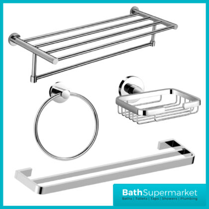 Sognare Como Round Chrome Wall Mounted Bathroom Shelf Holder Toilet Accessories