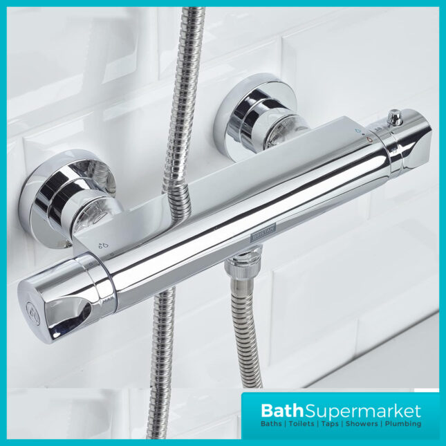 Bristan Artisan Chrome Thermostatic Bar Valve Multi Function Riser Rail Handset Shower