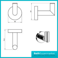 Sognare Como Round Chrome Wall Mounted Bathroom Rail Holder Toilet Accessories Set