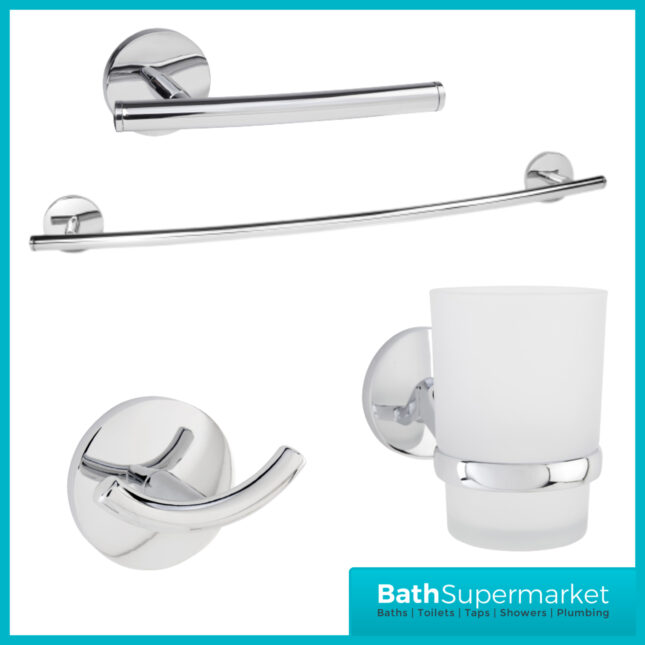 Sognare Como Round Chrome Wall Mounted Bathroom Rail Holder Toilet Accessories