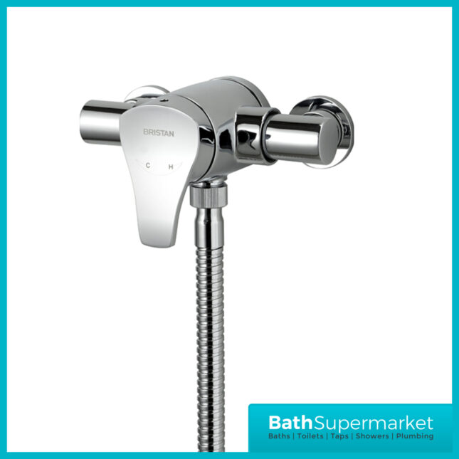 Bristan Capri Chrome Thermostatic Exposed Mini Valve Adjustable Riser Rail Shower Kit