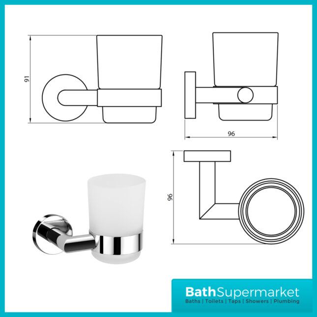 Sognare Como Round Chrome Wall Mounted Bathroom Rail Holder Toilet Accessories Set
