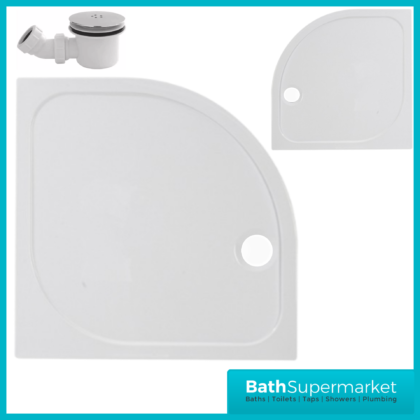 AquaVolere 45mm Profile Offset Quadrant Shower Tray 1200mm x 900mm & Waste