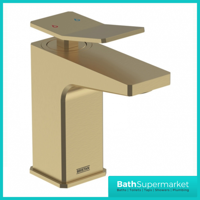Bristan Tangram Brushed Brass 1 Hole Deck Mounted Bath Filler Tap