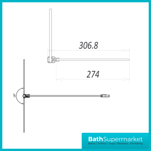Sognare Brushed Brass Frame 8mm Wetroom Shower Glass Screen With Flipper Panel - Various Sizes - Image 7
