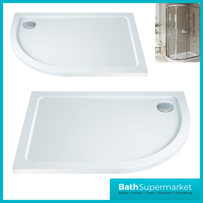 Shires Offset Quadrant Shower Tray With Waste 1000mm x 800mm Left & Right Handed