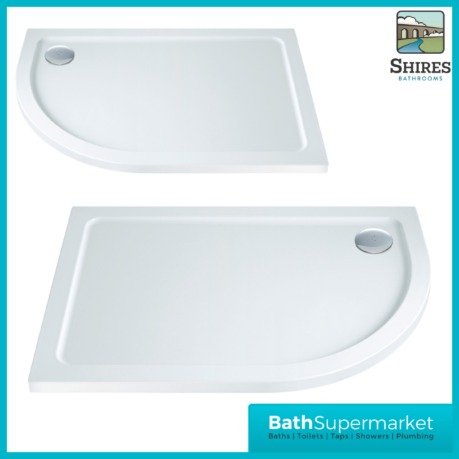 Shires Offset Quadrant Shower Tray With Waste 1200mm x 800mm Left & Right Handed