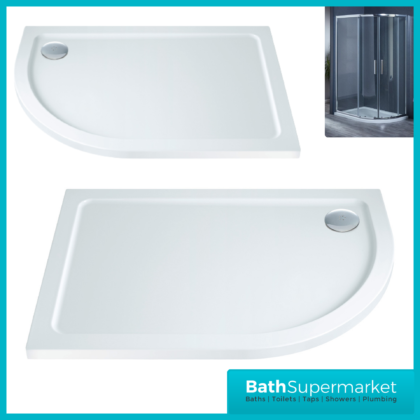 Shires Offset Quadrant Shower Tray With Waste 1200mm x 800mm Left & Right Handed