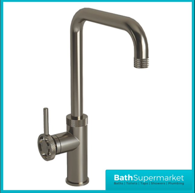 Industrial Style Brushed Steel Kitchen Single Lever Handle Mixer Tap