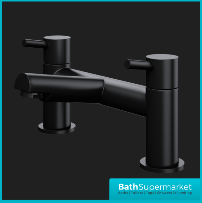 Juke Premier Matt Black Round Deck Mounted Bath Filler Tap - Image 3