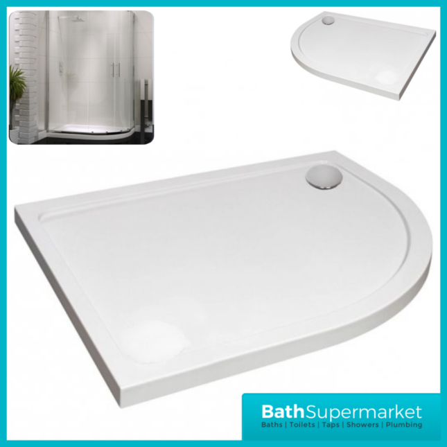 Shires Offset Quadrant Shower Tray With Waste 900mm x 760mm Left & Right Handed
