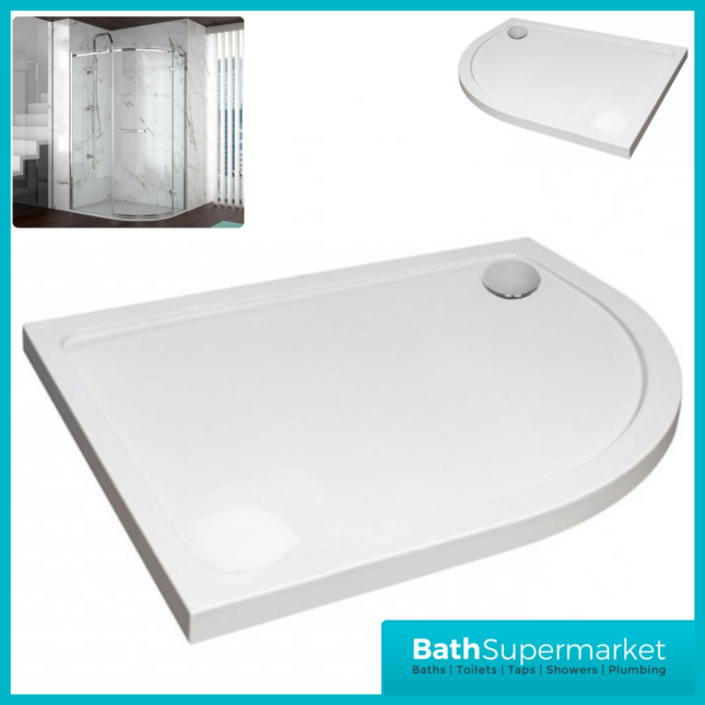 Shires Offset Quadrant Shower Tray With Waste 1000mm x 800mm Left & Right Handed - Image 3