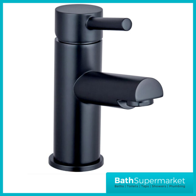 Juke Premier Matt Black Round Mono Single Lever Handle Basin Mixer Tap