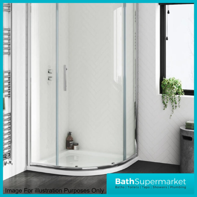 AquaVolere 45mm Low Profile Quadrant Shower Tray 1000mm x 1000mm & Waste