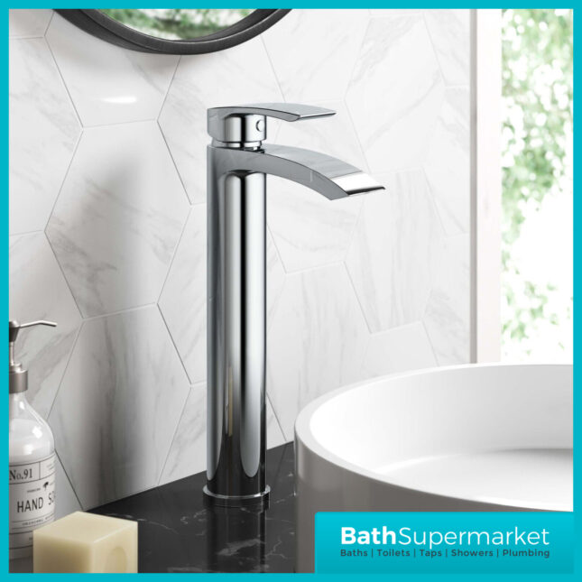Sognare Belini Chrome Round Tall High Rise Mono Basin Mixer Tap