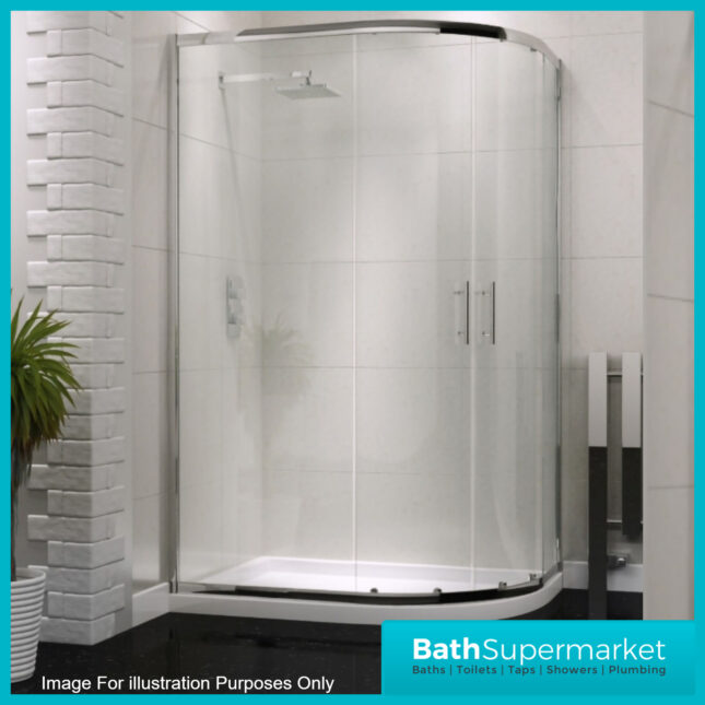 Shires Offset Quadrant Shower Tray With Waste 1200mm x 900mm Left & Right Handed