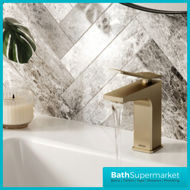 Bristan Tangram Brushed Brass 1 Hole Deck Mounted Mono Bath Filler Tap
