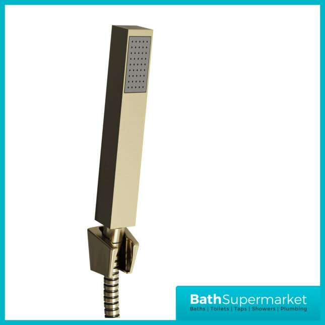 Kinlin Descent Brushed Brass Square Deck Mounted Bath Shower Mixer Tap