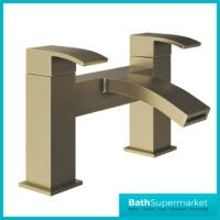 Kinlin Descent Brushed Brass Round Deck Mounted Bath Filler Tap
