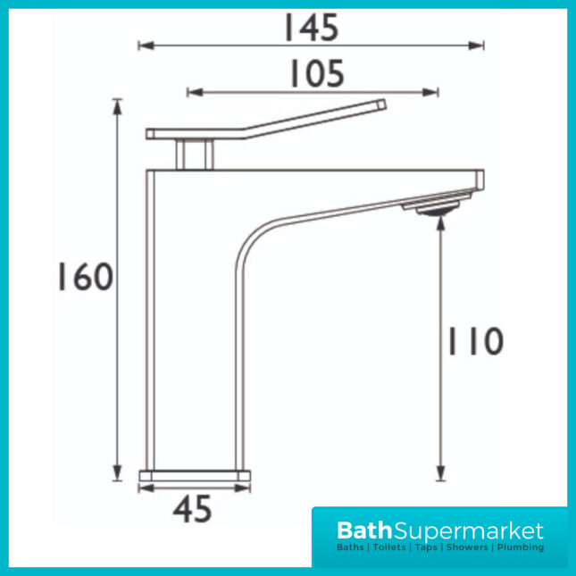 Tangram Brushed Brass Mono Eco Start Basin Mixer Tap With Clicker Waste