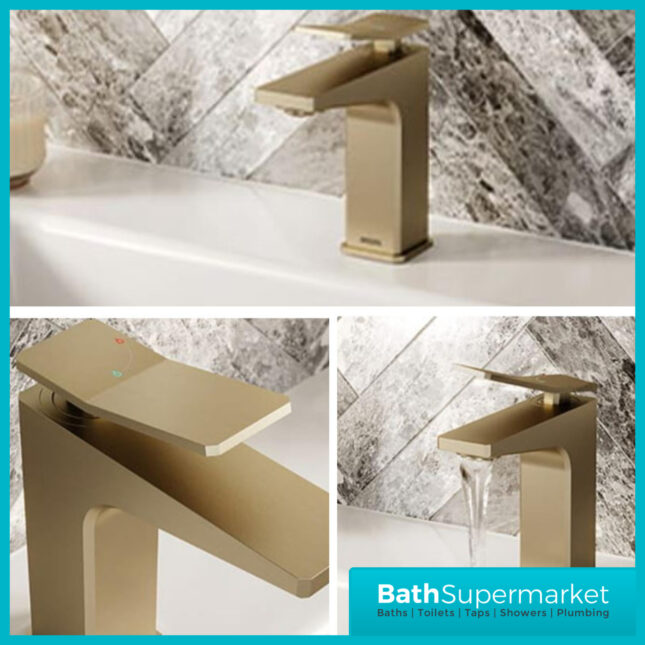 Bristan Tangram Brushed Brass 1 Hole Deck Mounted Mono Bath Filler Tap