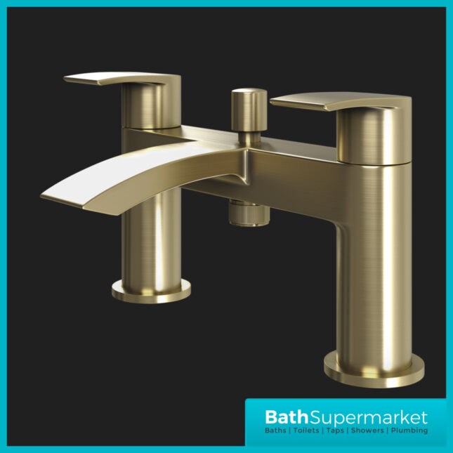 Spear Belini Brushed Brass Square Deck Mounted Bath Shower Mixer Tap