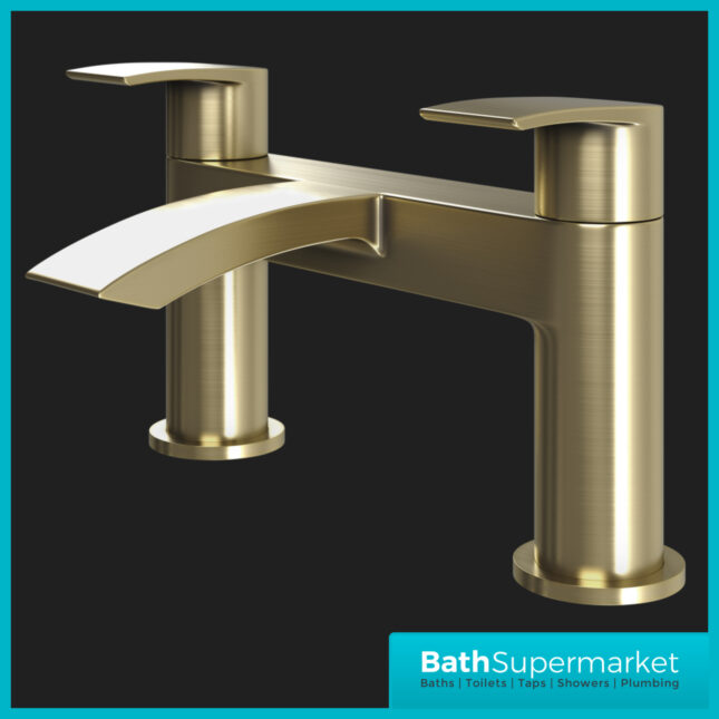 Spear Belini Brushed Brass Round Deck Mounted Bath Filler Tap - Image 2