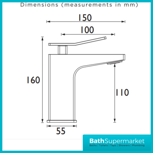 Bristan Tangram Brushed Brass 1 Hole Deck Mounted Mono Bath Filler Tap - Image 10