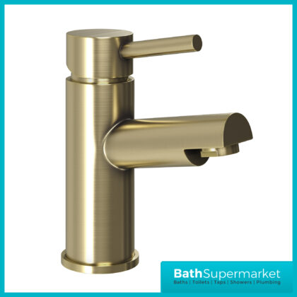 Juke Premier Brushed Brass Round Mono Basin Mixer Tap