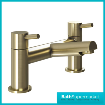 Juke Premier Brushed Brass Round Deck Mounted Bath Filler Tap