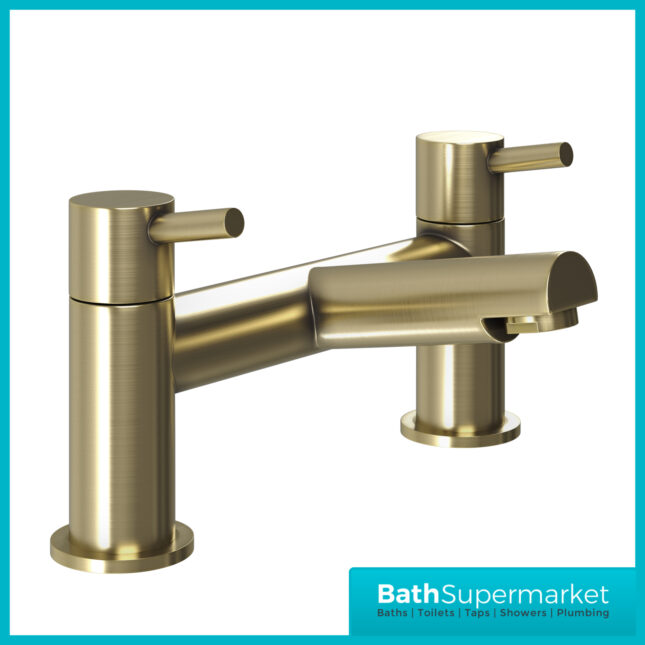 Juke Premier Brushed Brass Round Deck Mounted Bath Filler Tap